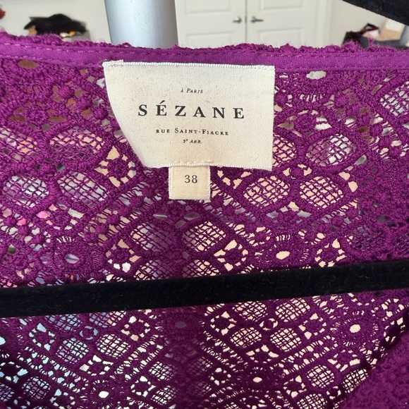 Sézane Gaya Purple Lace blouse 38 - Picture 3 of 3